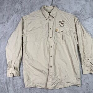 Beretta Five Star Fishing Hunting Shirt Mens L Long Sleeve Button Up Tan